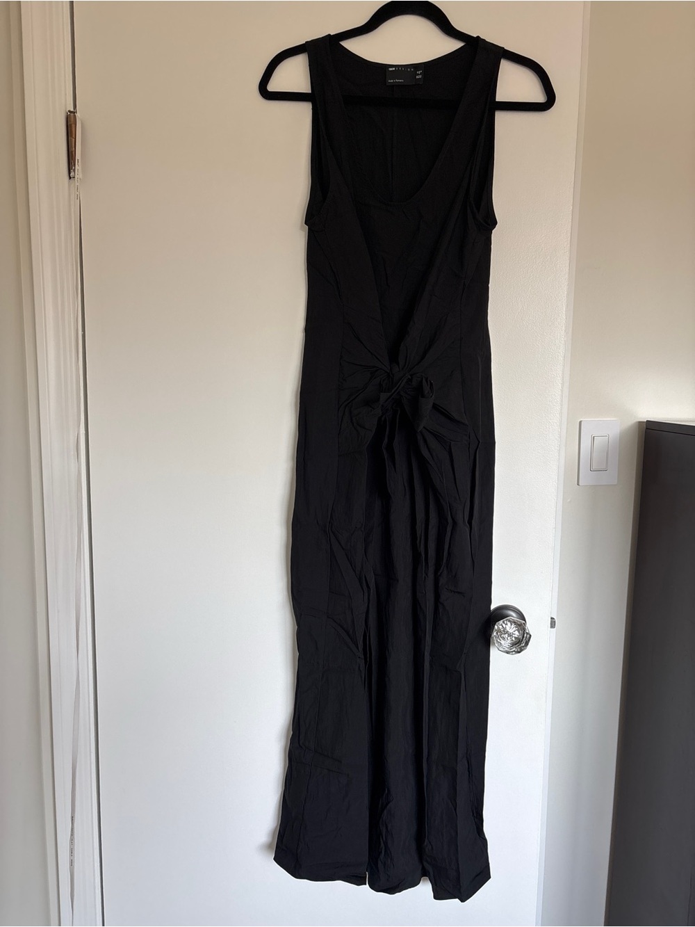 ASOS DESIGN Black Sleeveless Drape Tie-Front Maxi Dress